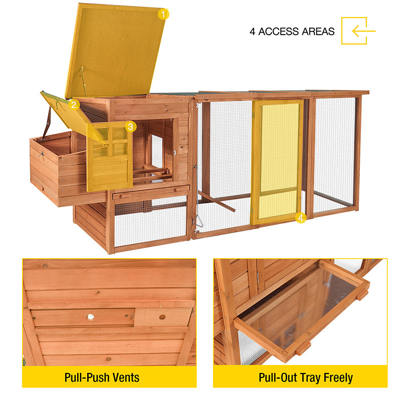 AIRUK31-Wooden Chicken Coop for 2–3 Chickens | Large Run & Nesting Box