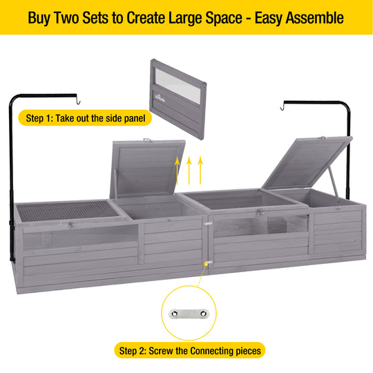 Aivituvin-AIR21 Wooden Tortoise House | Large Turtle Habitat