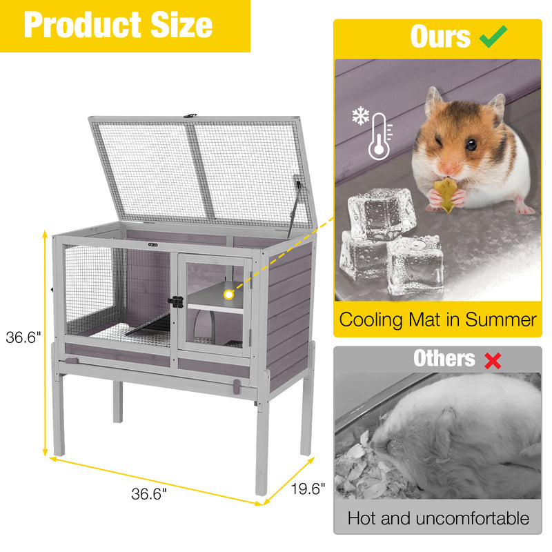 Aivituvin-AIR53-DG/WZ Wooden Hamster Rabbit Cage| Anti-Chew Design