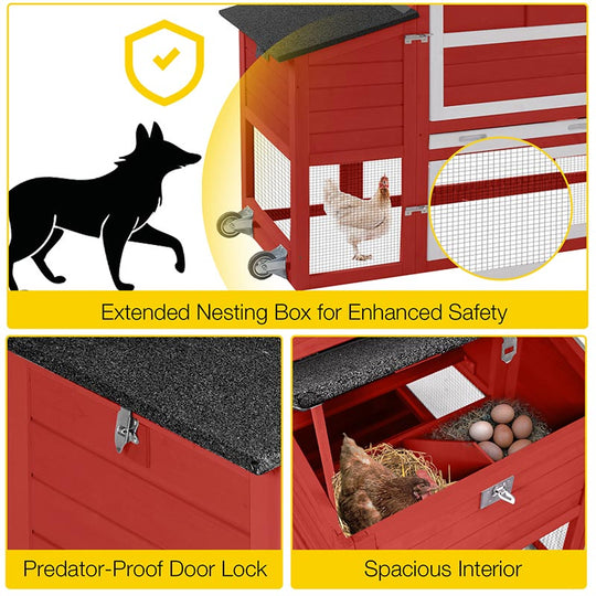 Aivituvin-AIR72-UK Mobile Chicken Tractor for 2-3 Chickens( Inner Space 12.33ft²)