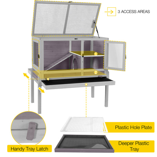 Aivituvin-AIR53-DG/WZ Wooden Hamster Rabbit Cage| Anti-Chew Design