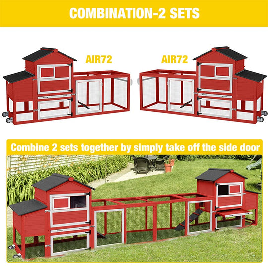 Aivituvin-AIR72-UK Mobile Chicken Tractor for 2-3 Chickens( Inner Space 12.33ft²)