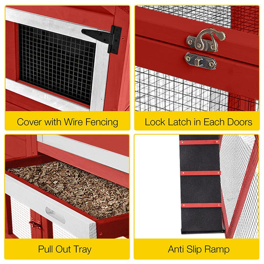 Aivituvin-AIR72-UK Mobile Chicken Tractor for 2-3 Chickens( Inner Space 12.33ft²)