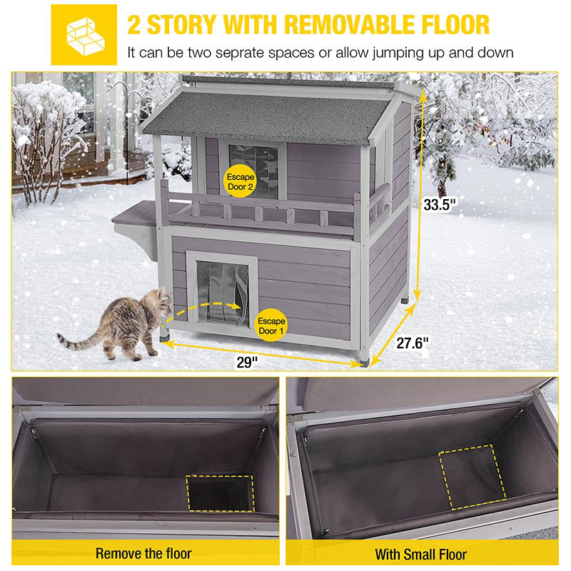 Aivituvin-AIR33-IN Insulated Cat House for Feral Cats| Warm Liner Inside