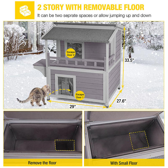 Aivituvin-AIR33-IN Insulated Cat House for Feral Cats| Warm Liner Inside
