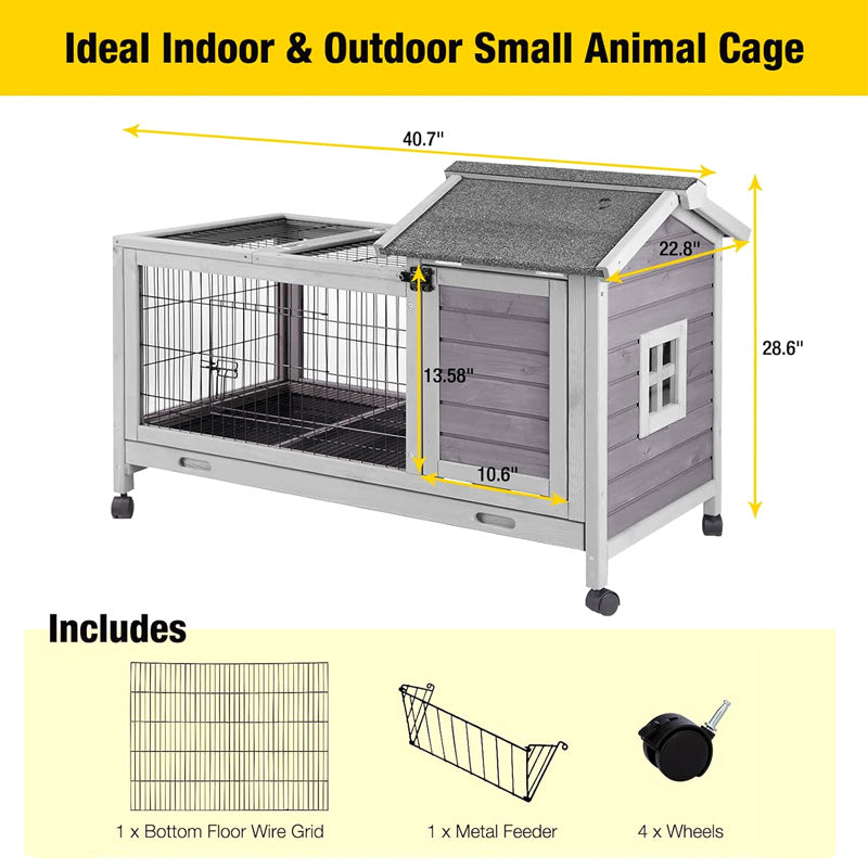 Aivituvin-AIR24 Rabbit Hutch | Outdoor Bunny Cage (Inner Space 4.84ft²)