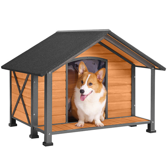 Aivituvin-AIR88 Waterproof Dog House with Anti-Chewing Metal Frame|Large Porch
