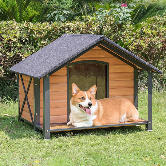 Aivituvin-AIR88 Waterproof Dog House with Anti-Chewing Metal Frame|Large Porch