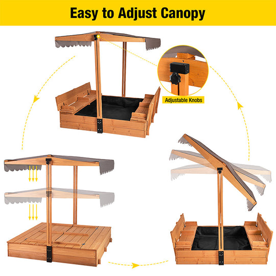 Aivituvin-GUT05/08-UK Kids Sandbox With Cover and Bench