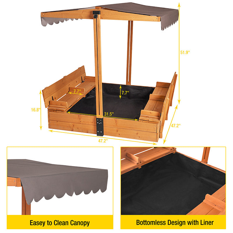 Aivituvin-GUT05/08-UK Kids Sandbox With Cover and Bench