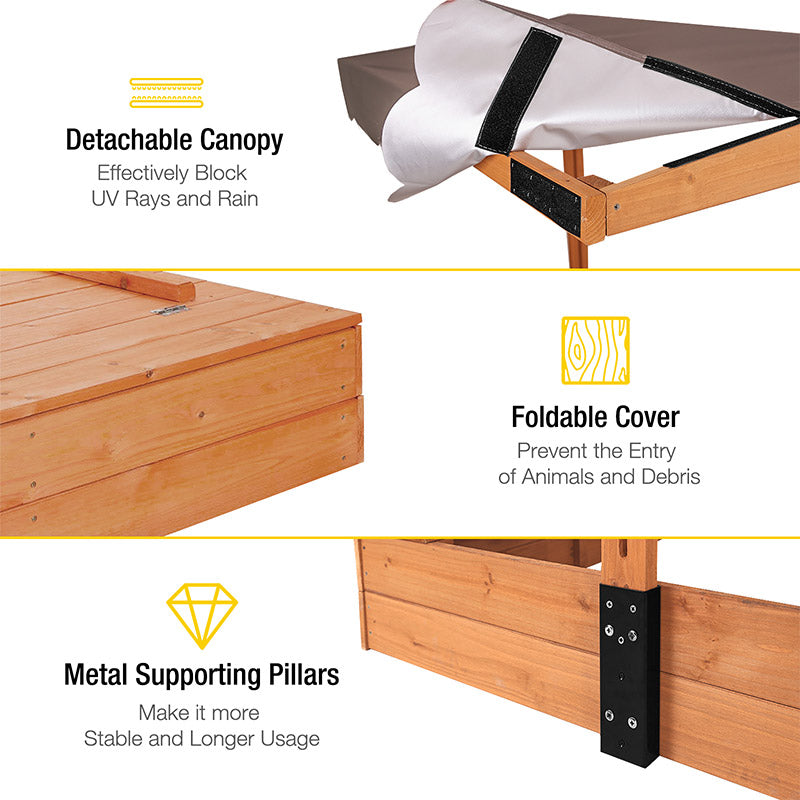 Aivituvin-GUT05/08-UK Kids Sandbox With Cover and Bench