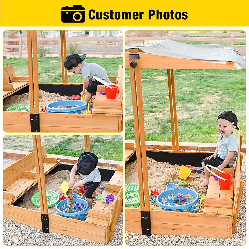 Aivituvin-GUT05/08-UK Kids Sandbox With Cover and Bench