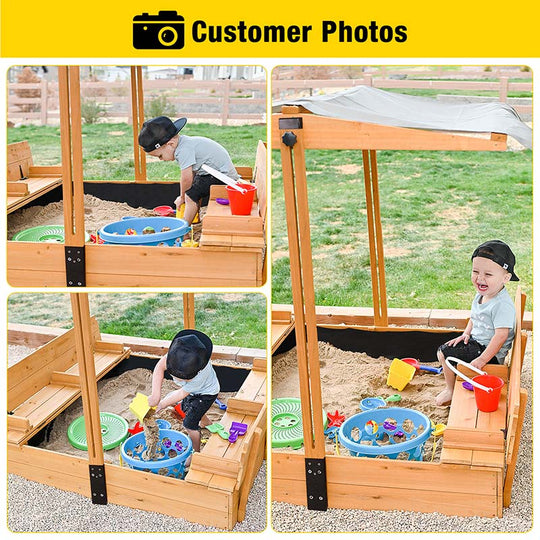 Aivituvin-GUT05/08-UK Kids Sandbox With Cover and Bench