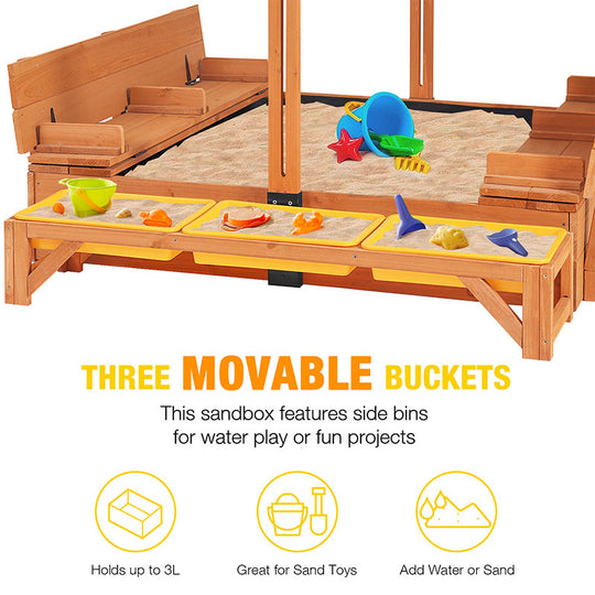 Aivituvin-GUT05/08-UK Kids Sandbox With Cover and Bench