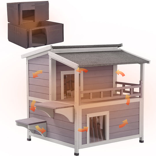 Aivituvin-AIR33-IN Insulated Cat House for Feral Cats| Warm Liner Inside