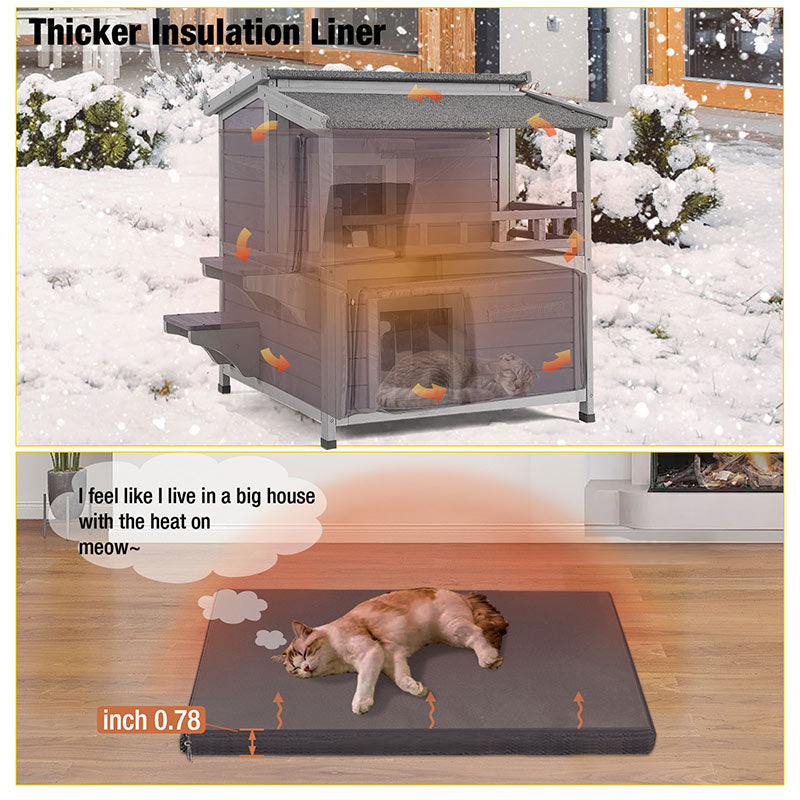 Aivituvin-AIR33-IN Insulated Cat House for Feral Cats| Warm Liner Inside