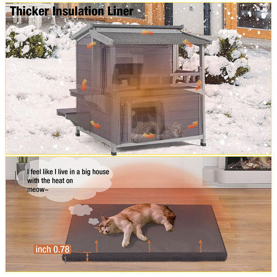 Aivituvin-AIR33-IN Insulated Cat House for Feral Cats| Warm Liner Inside