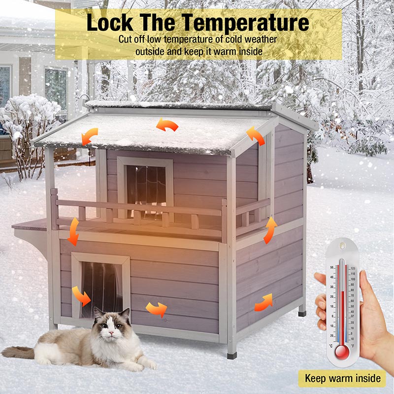 Aivituvin-AIR33-IN Insulated Cat House for Feral Cats| Warm Liner Inside