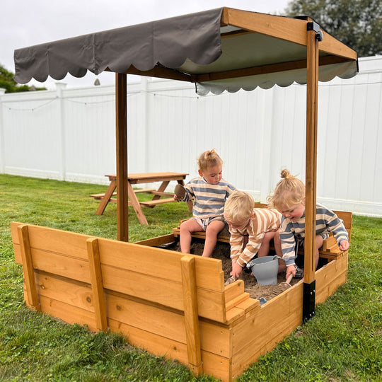 Aivituvin-GUT05/08-UK Kids Sandbox With Cover and Bench