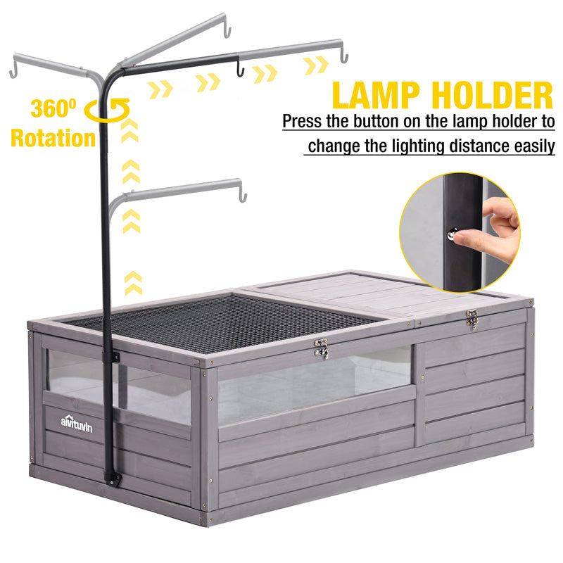 Aivituvin-AIR21 Wooden Tortoise House | Large Turtle Habitat
