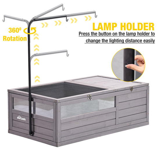 Aivituvin-AIR21 Wooden Tortoise House | Large Turtle Habitat