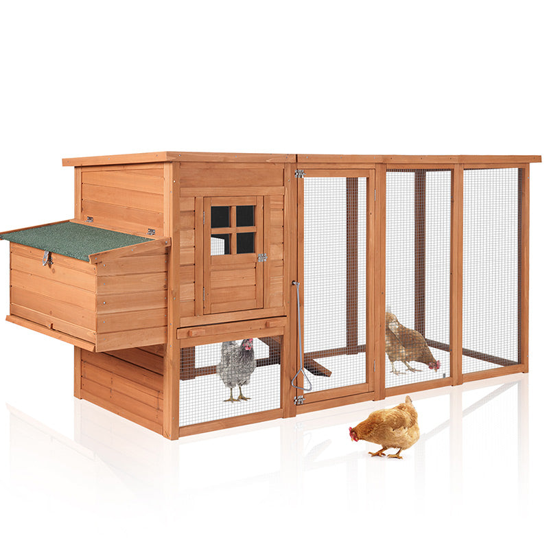 AIRUK31-Wooden Chicken Coop for 2–3 Chickens | Large Run & Nesting Box