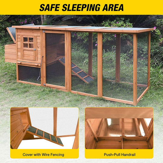 AIRUK31-Wooden Chicken Coop for 2–3 Chickens | Large Run & Nesting Box