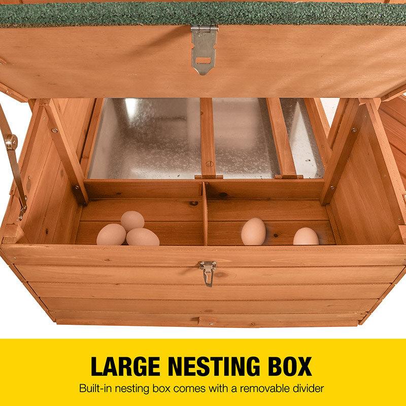 AIRUK31-Wooden Chicken Coop for 2–3 Chickens | Large Run & Nesting Box