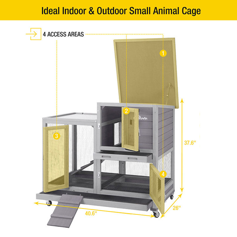 Aivituvin-AIR10-UK Outdoor and Indoor Bunny Hutch (Inner Space 8.3ft²)