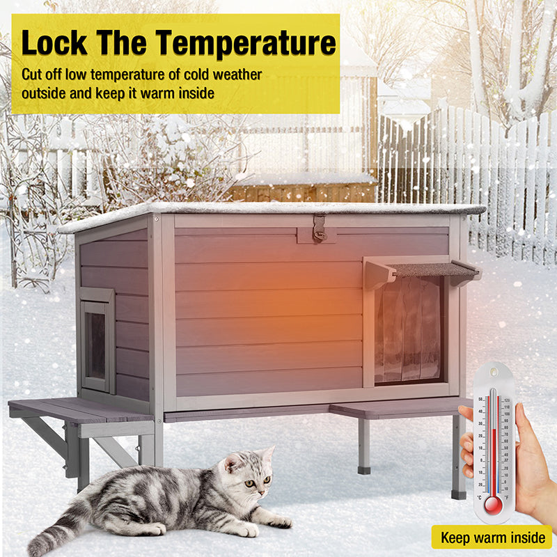 Aivituvin-AIR91-IN Insulated Outdoor Cat House| Warm Liner Inside
