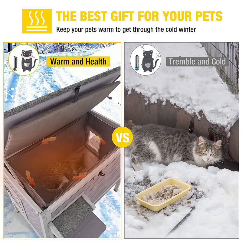 Aivituvin-AIR91-IN Insulated Outdoor Cat House| Warm Liner Inside