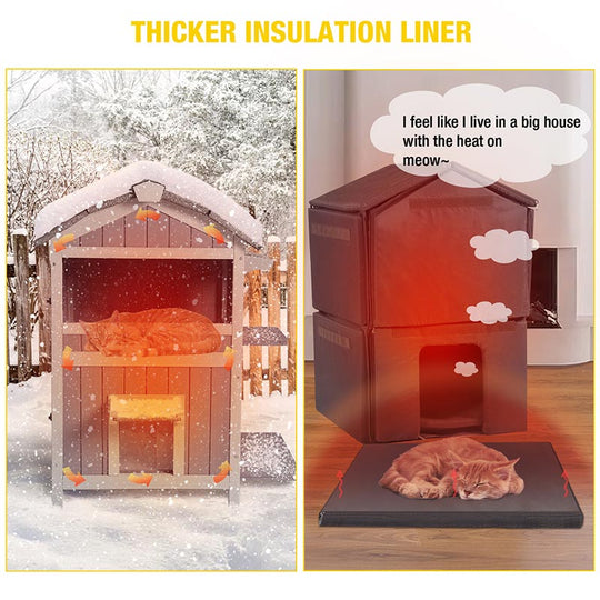 Aivituvin-AIR94-IN Outside Insulated Cat House for Winter| Removable Liner