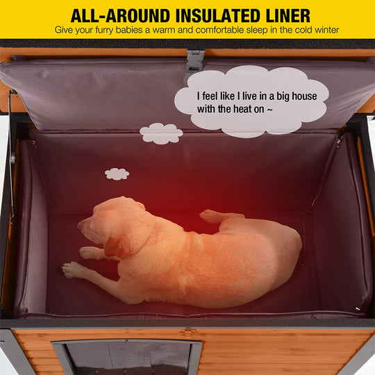 Aivituvin-AIR73/74-IN Medium Insulated Outdoor Dog House| Liner Inside
