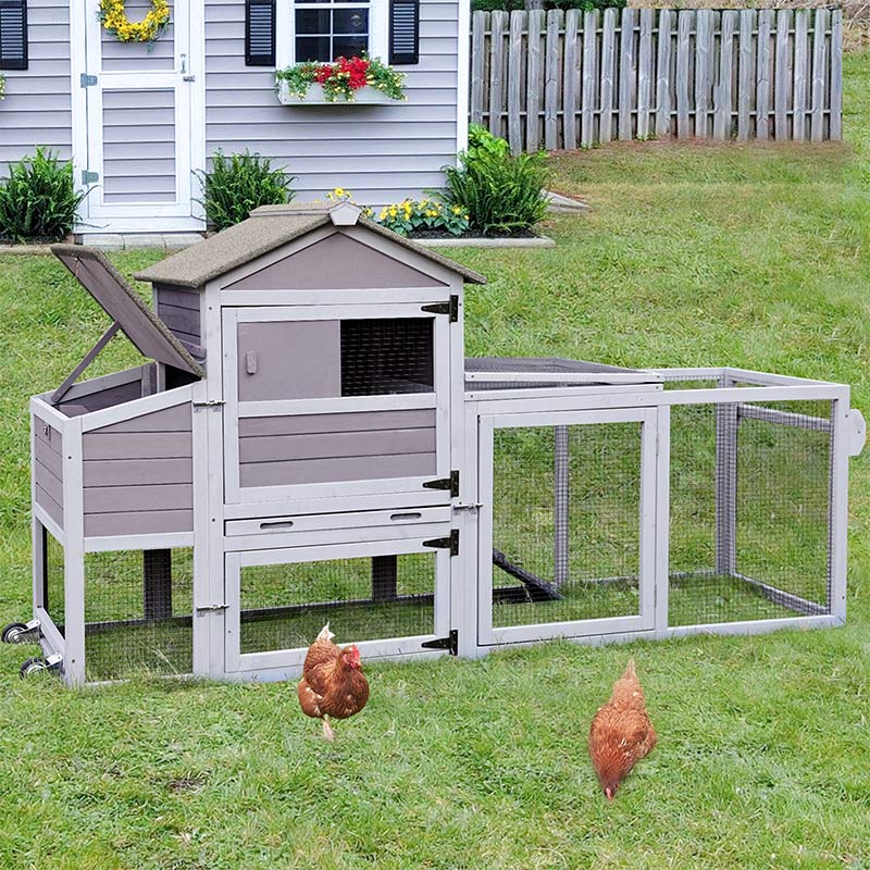 Aivituvin-AIR72-UK Mobile Chicken Tractor for 2-3 Chickens( Inner Space 12.33ft²)