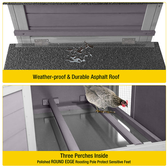 Aivituvin-AIR72-UK Mobile Chicken Tractor for 2-3 Chickens( Inner Space 12.33ft²)