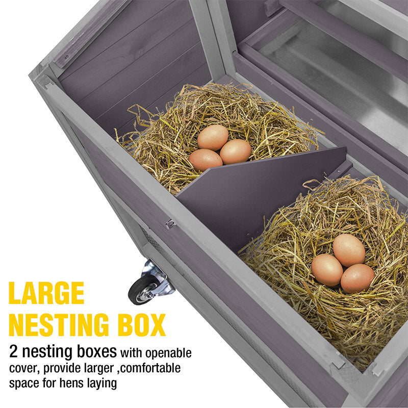 Aivituvin-AIR72-UK Mobile Chicken Tractor for 2-3 Chickens( Inner Space 12.33ft²)