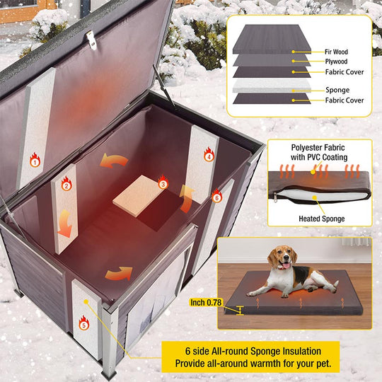 Aivituvin-AIR73/74-IN Medium Insulated Outdoor Dog House| Liner Inside
