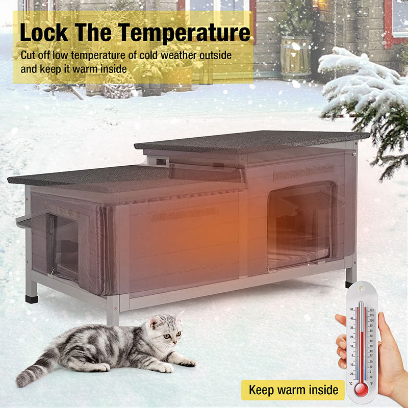 Aivituvin-AIR93-IN Insulated Cat House for Outside Winter | Warm Liner Inside