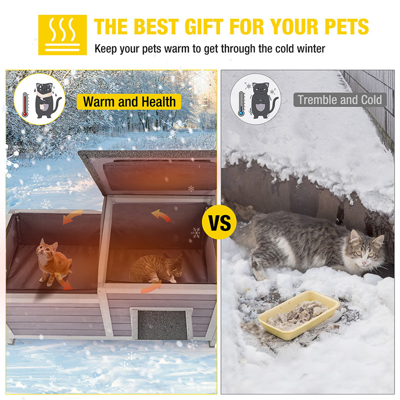 Aivituvin-AIR93-IN Insulated Cat House for Outside Winter | Warm Liner Inside