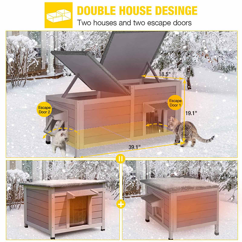 Aivituvin-AIR93-IN Insulated Cat House for Outside Winter | Warm Liner Inside