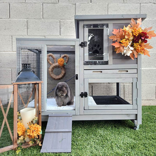 Aivituvin-AIR10-UK Outdoor and Indoor Bunny Hutch (Inner Space 8.3ft²)