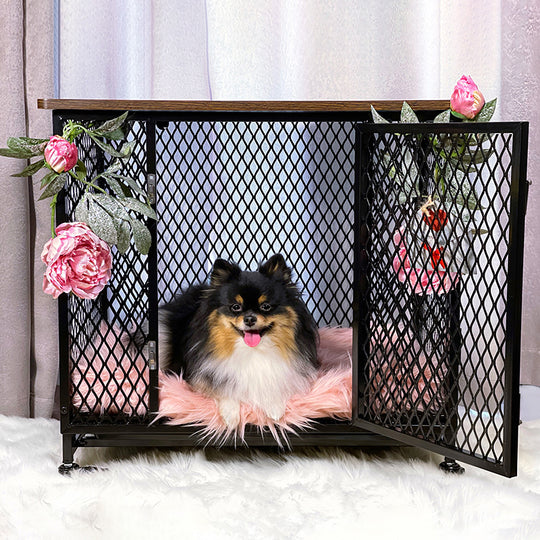 Aivituvin-AIR78/79 Dog Crate Furniture, Side End Table with Tray, Cushion and Casters