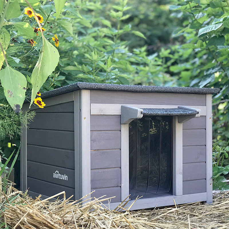 Aivituvin-AIR12-B Outdoor Wooden Cat House, Indoor Small Cat House