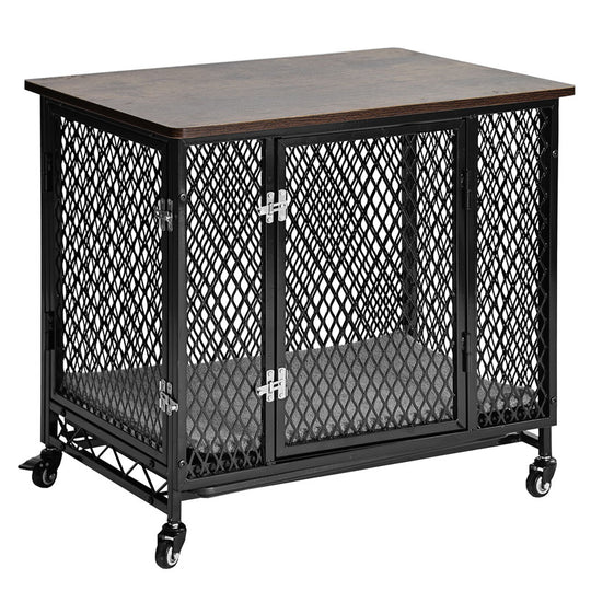 Aivituvin-AIR78/79 Dog Crate Furniture, Side End Table with Tray, Cushion and Casters