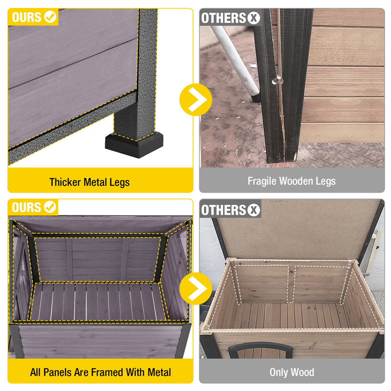Aivituvin-AIR80 Outdoor Dog House with Porch| Strong Iron Frame