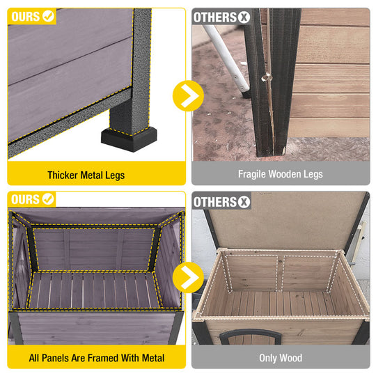 Aivituvin-AIR80 Outdoor Dog House with Porch| Strong Iron Frame