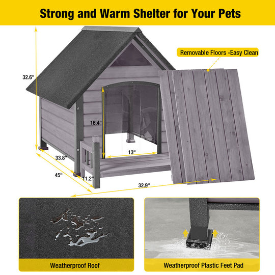 Aivituvin-AIR80 Outdoor Dog House with Porch| Strong Iron Frame