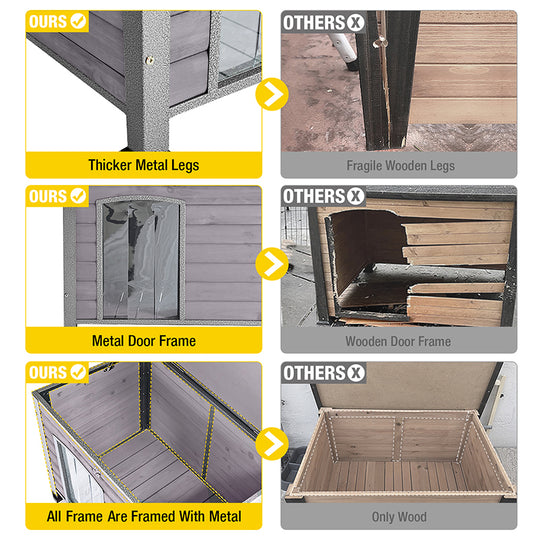 Aivituvin-AIR74 Wooden Heavy Duty Dog Crates House| Strong Iron Frame