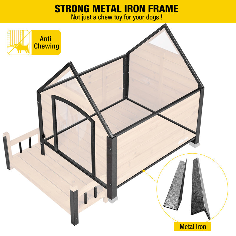 Aivituvin-AIR80 Outdoor Dog House with Porch| Strong Iron Frame