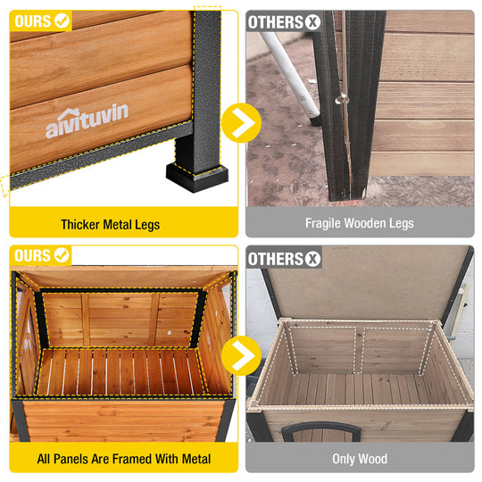 Aivituvin-AIR80 Outdoor Dog House with Porch| Strong Iron Frame